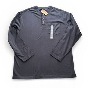 Duluth Men's Longtail T Relaxed Fit  Henley T-Shirt 56014 Black Men's Medium